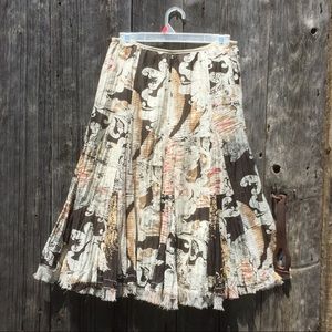 Nygard Silk Graphic Print 8 Panel BOHO Full Skirt